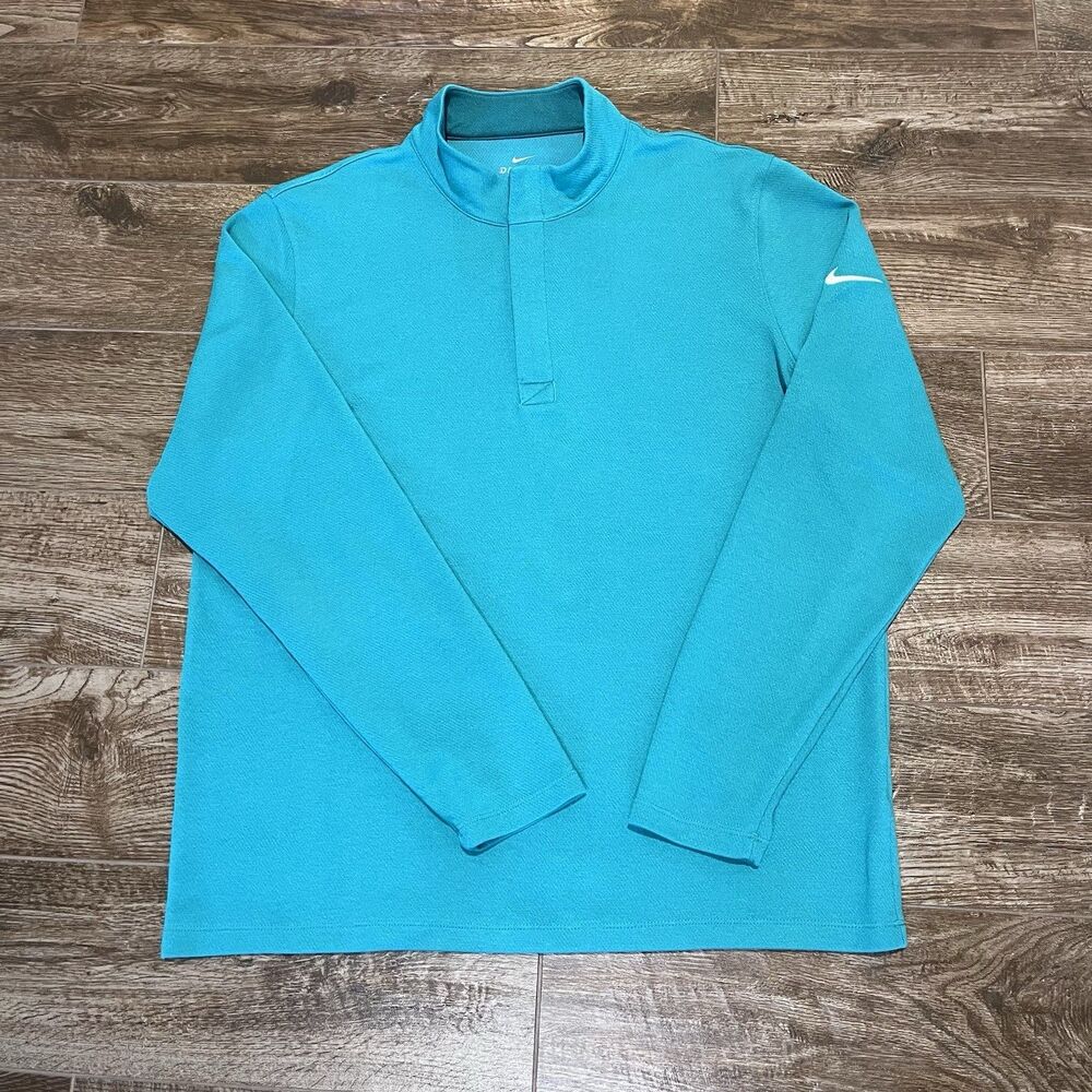 Nike Dri-FIT Half Zip Victory Golf Pullover Mens Large Neptune Green Quarter Zip